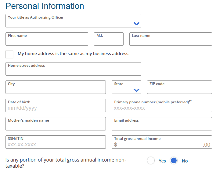 Business credit card,no business