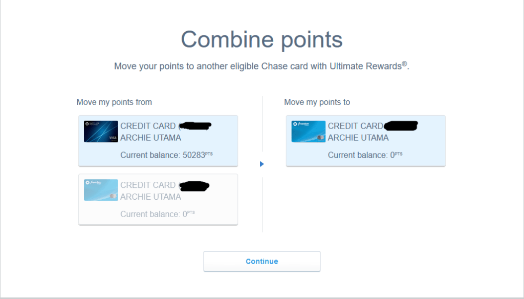 Chase Ultimate Rewards Guide combine pts