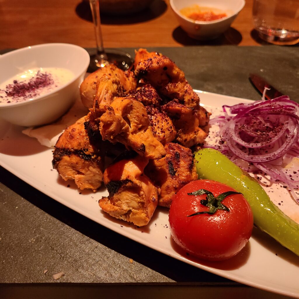 JW Marriott Absheron Baku Fireworks Urban Kitchen Chicken Shish Tawook