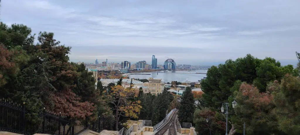 Baku View from the tram tracks