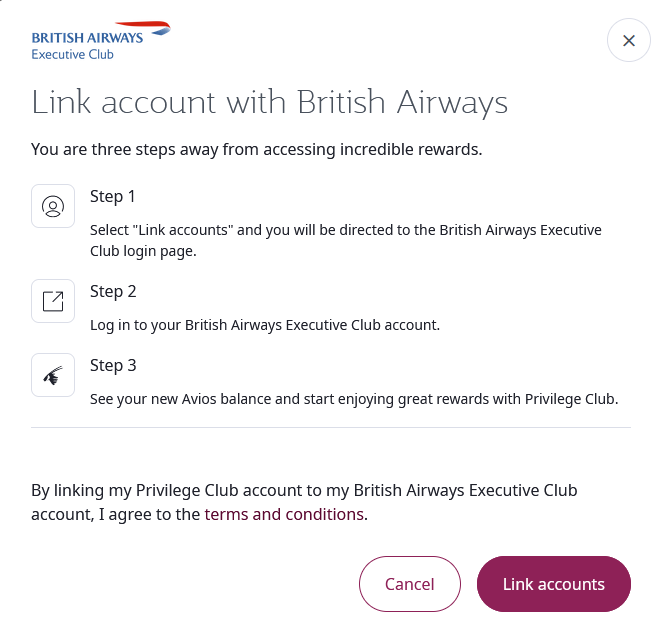 Qatar Avios Link Accounts