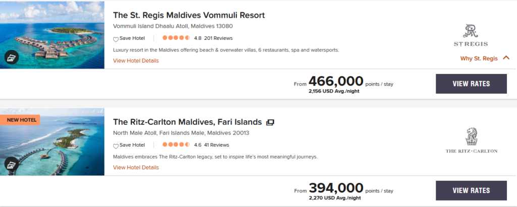 St Regis Ritz Carlton Maldives Dynamic Pricing