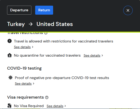 US Turkey Return Requirement