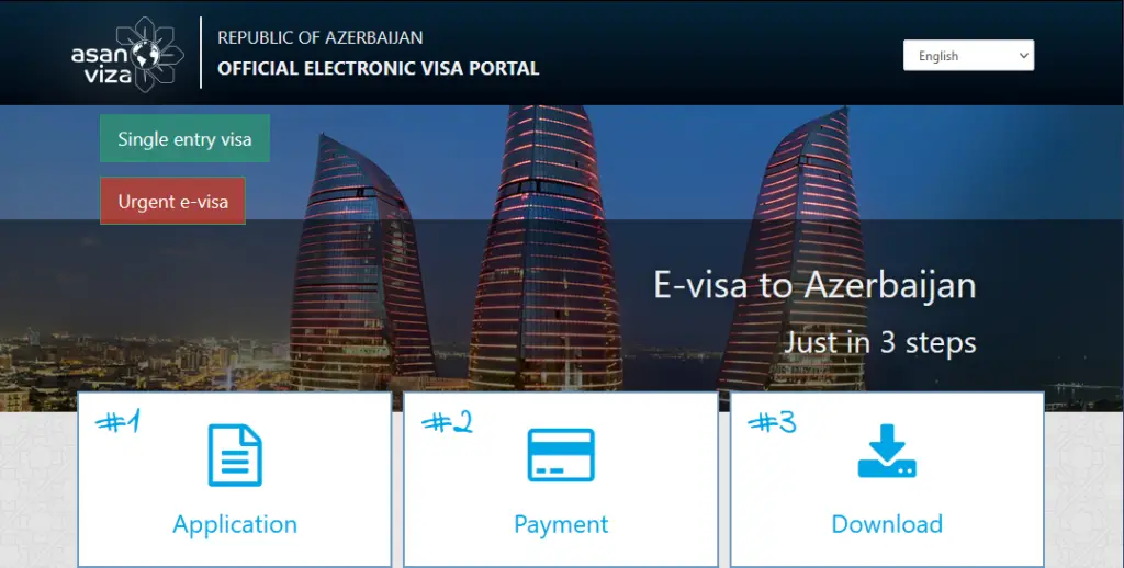 Azerbaijan e-Visa Website Homepage