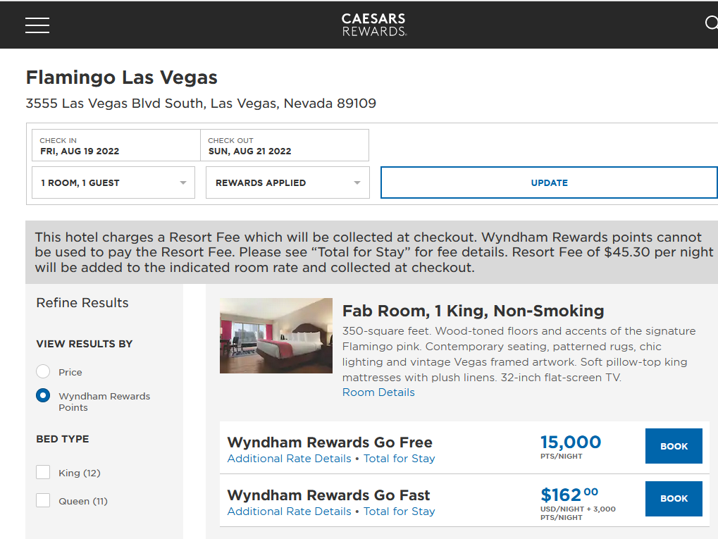 Wyndham Rewards Las Vegas Flamingo