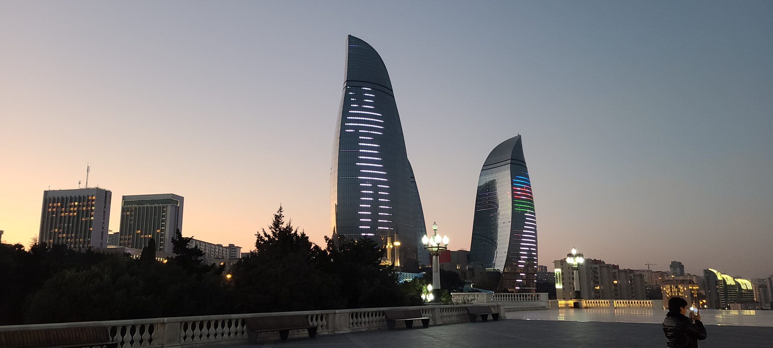 Azerbaijan Flame Towers Evening