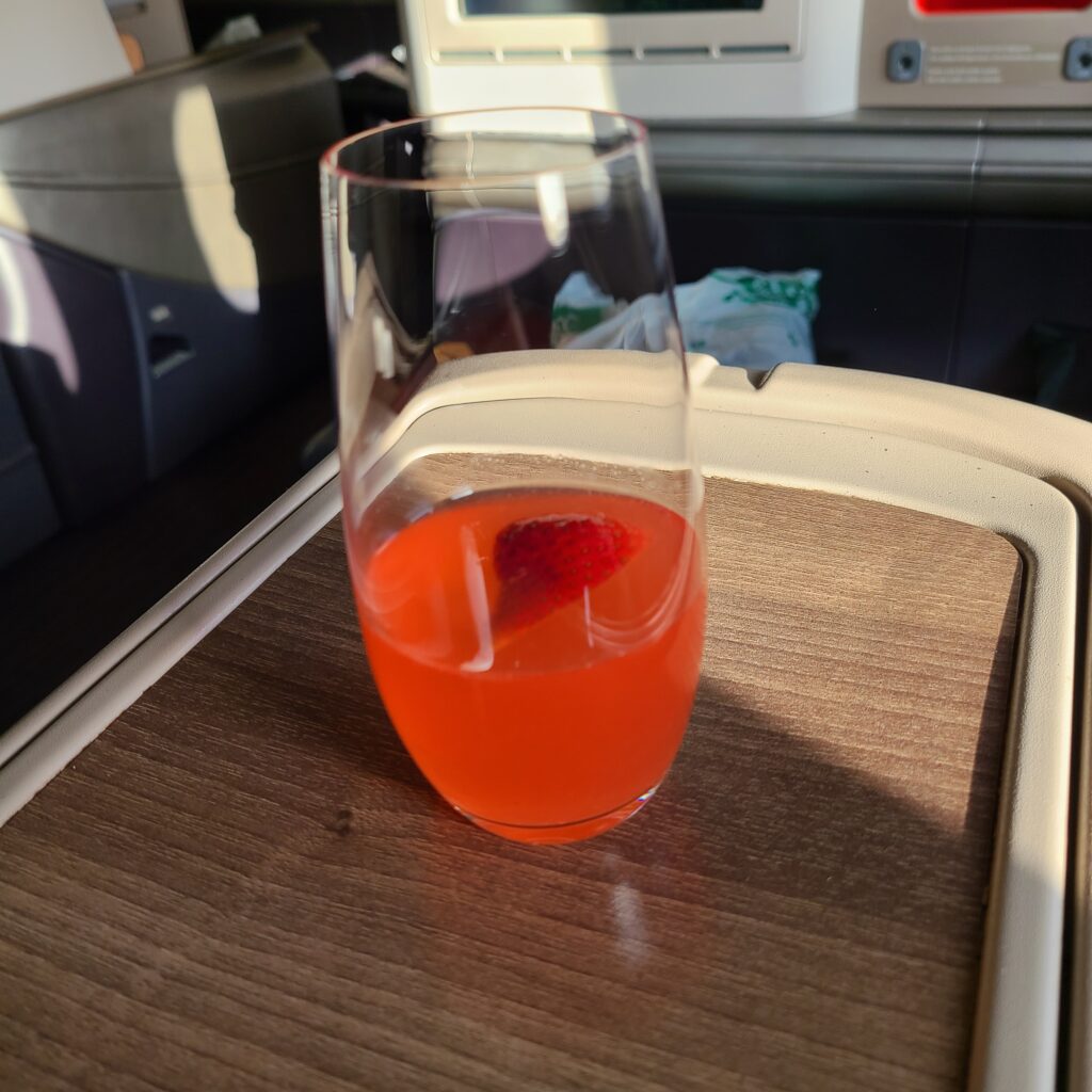 Turkish Airlines Business Class 777 Strawberry Juice