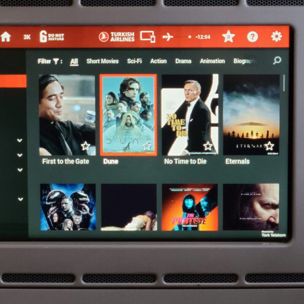 Turkish Airlines Entertainment (Movies)
