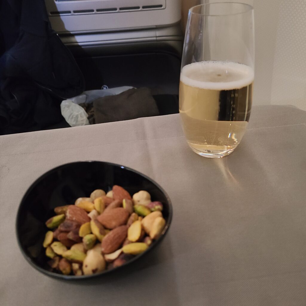 Turkish Airlines Business Class 777 Nuts & Champagne