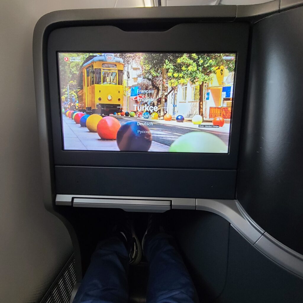 Turkish Airlines 787 Business Class Entertainment Screen