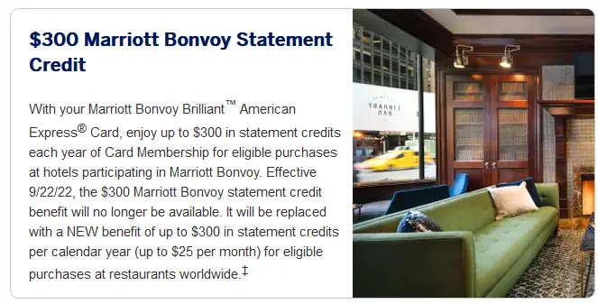Bonvoy Brilliant Monthly Dining Credit