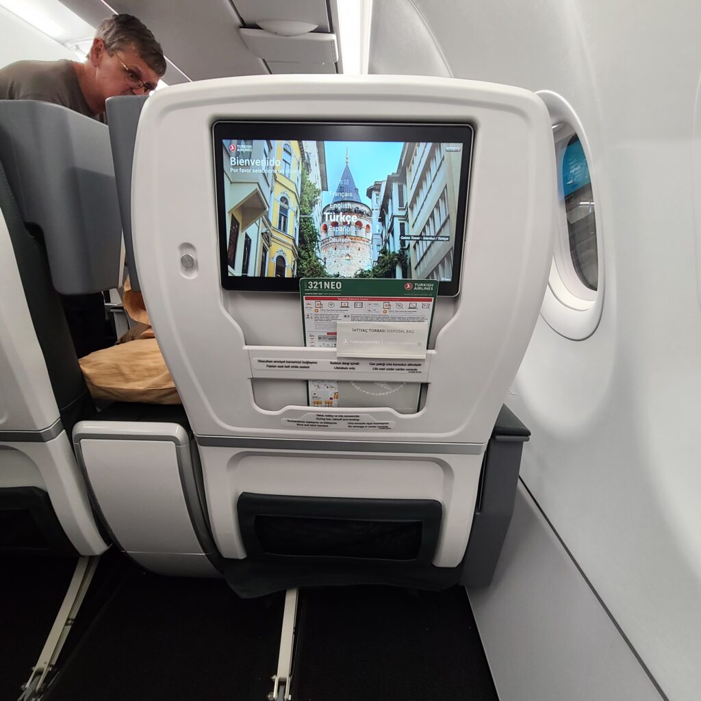 Turkish Airlines Business Class A321neo Entertainment Screen