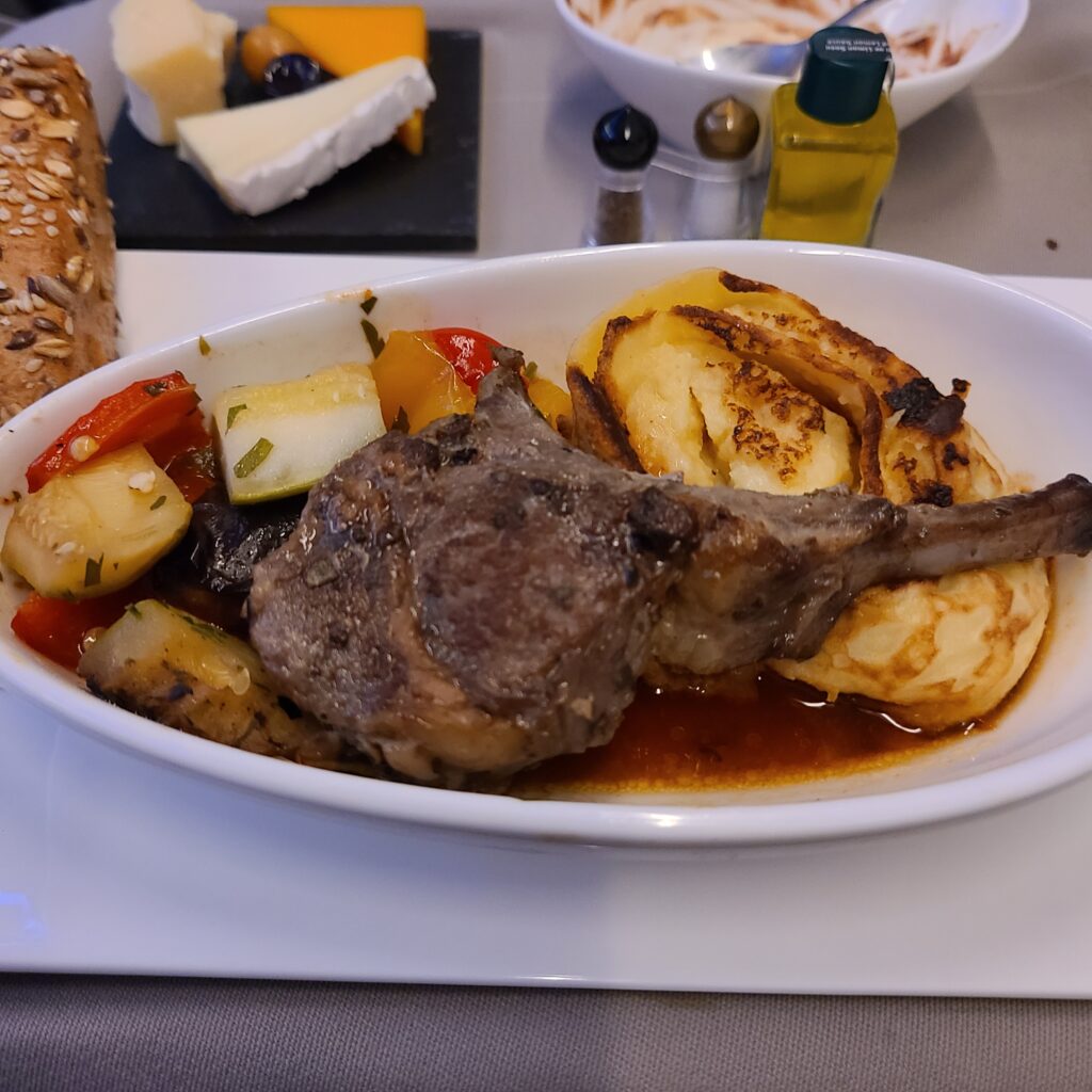 Turkish Airlines Business Class A321neo Grilled Lamb Chops
