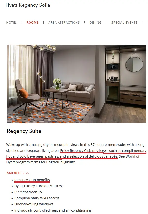 Hyatt Regency Sofia Suite Benefits