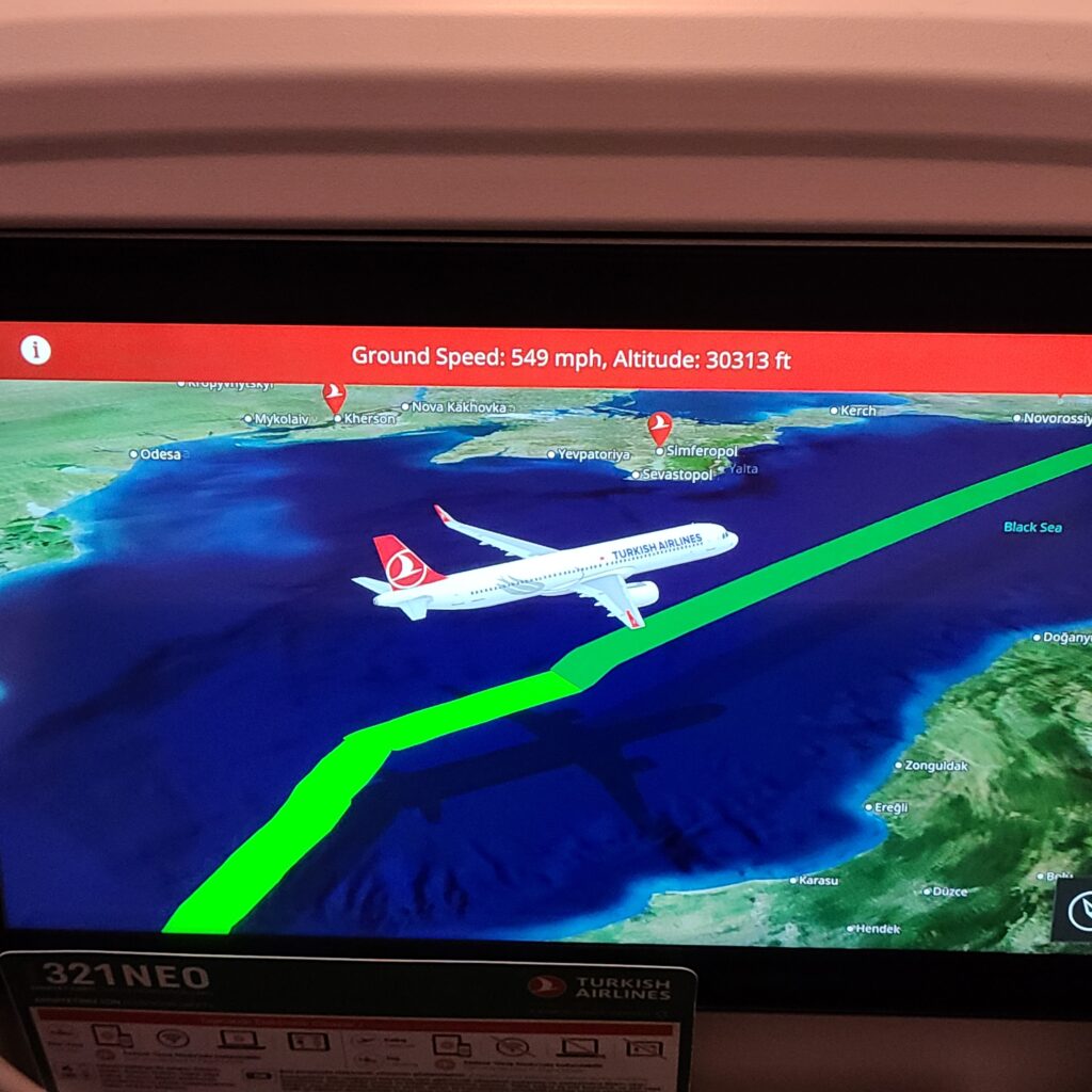 Turkish Airlines Business Class A321 In-Flight Map