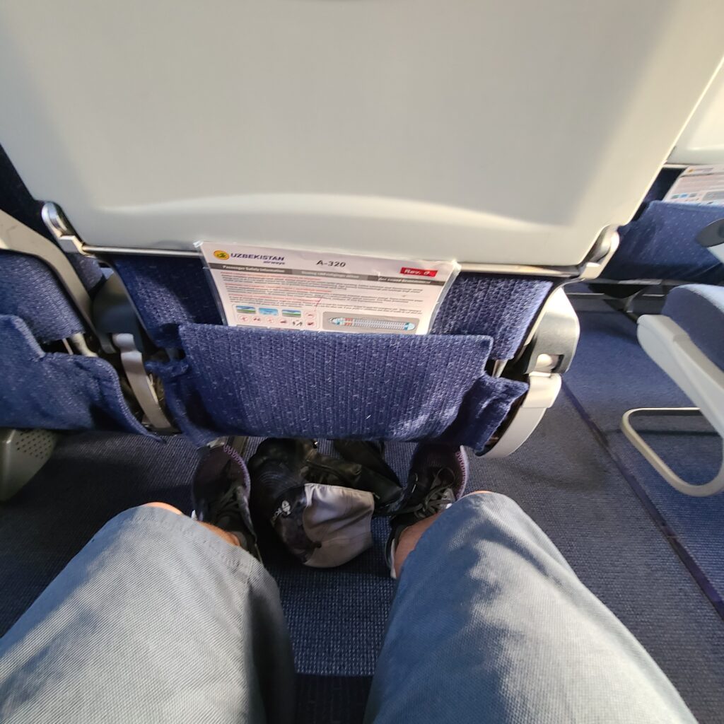Uzbekistan Airways Airbus A320 Economy Class Seat Leg Space
