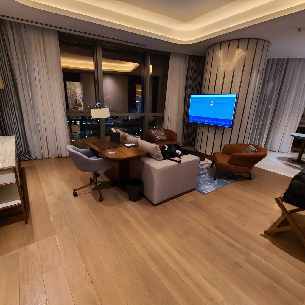 Hilton Tashkent City Corner Suite Living Room