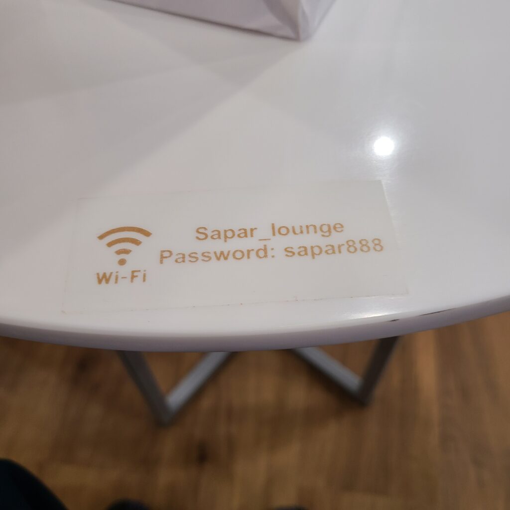 Sapar Lounge Domestic Terminal, NQZ Wi-Fi Password