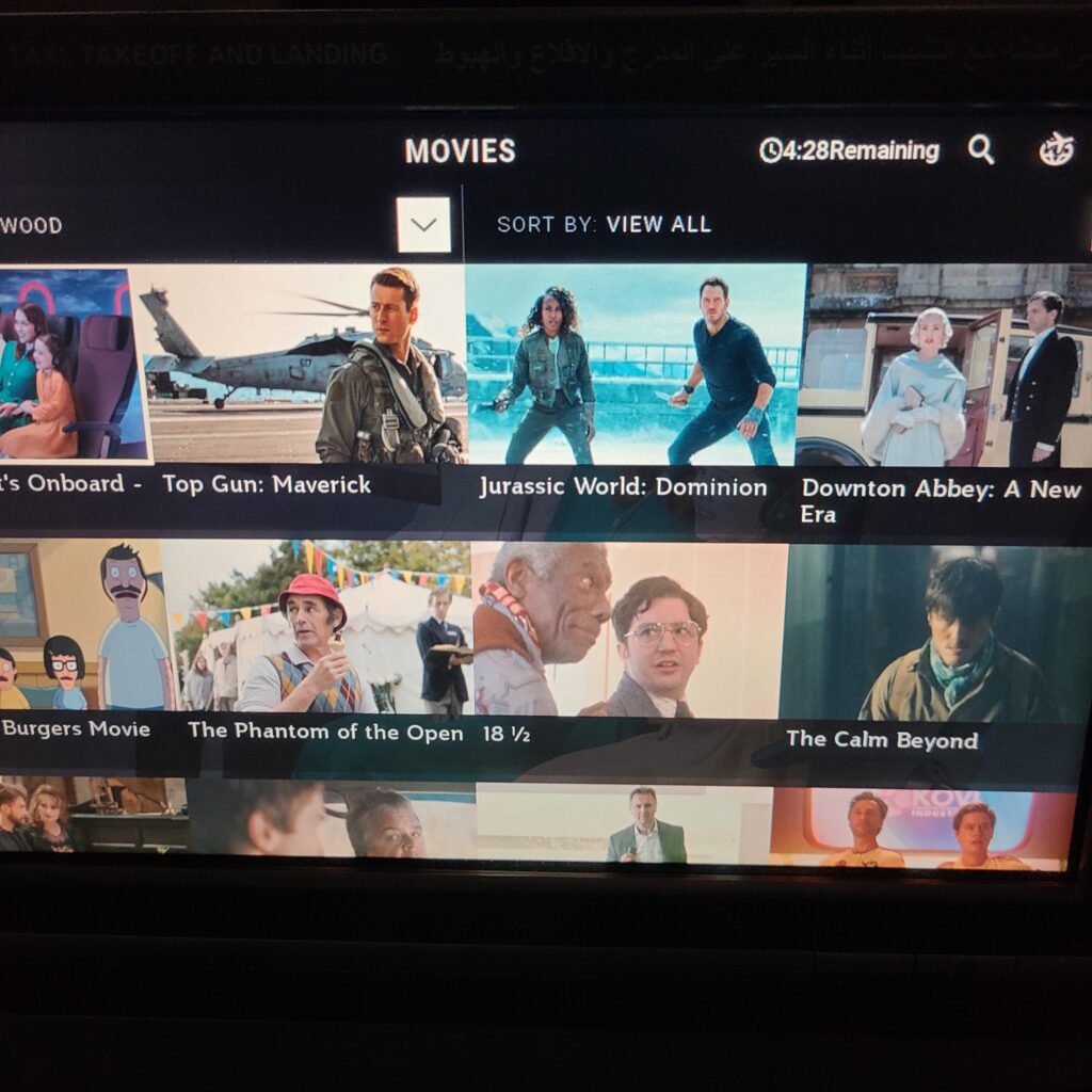 Qatar Airways Business Class A320 Movies