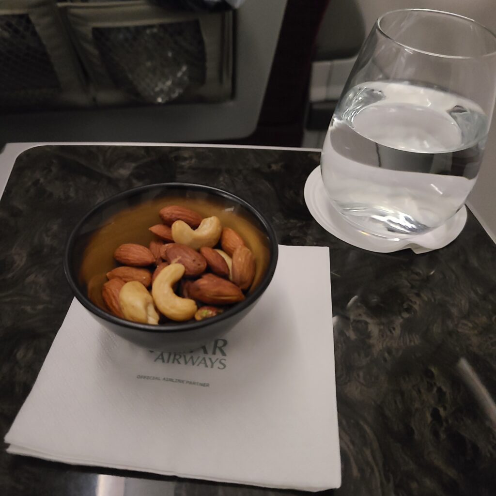 Qatar Airways Business Class A320 Snacks