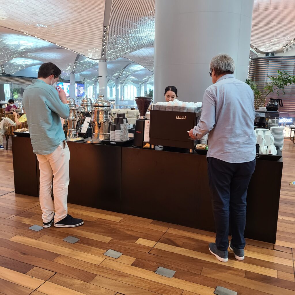 Turkish Airlines Business Class Lounge, Istanbul Airport Self-Serve Tea Station