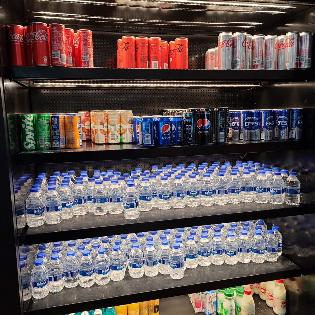 Turkish Airlines Business Class Lounge, Istanbul Airport Drinks Shelf