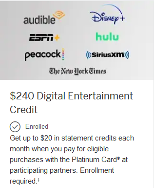 Amex Platinum Entertainment Credit