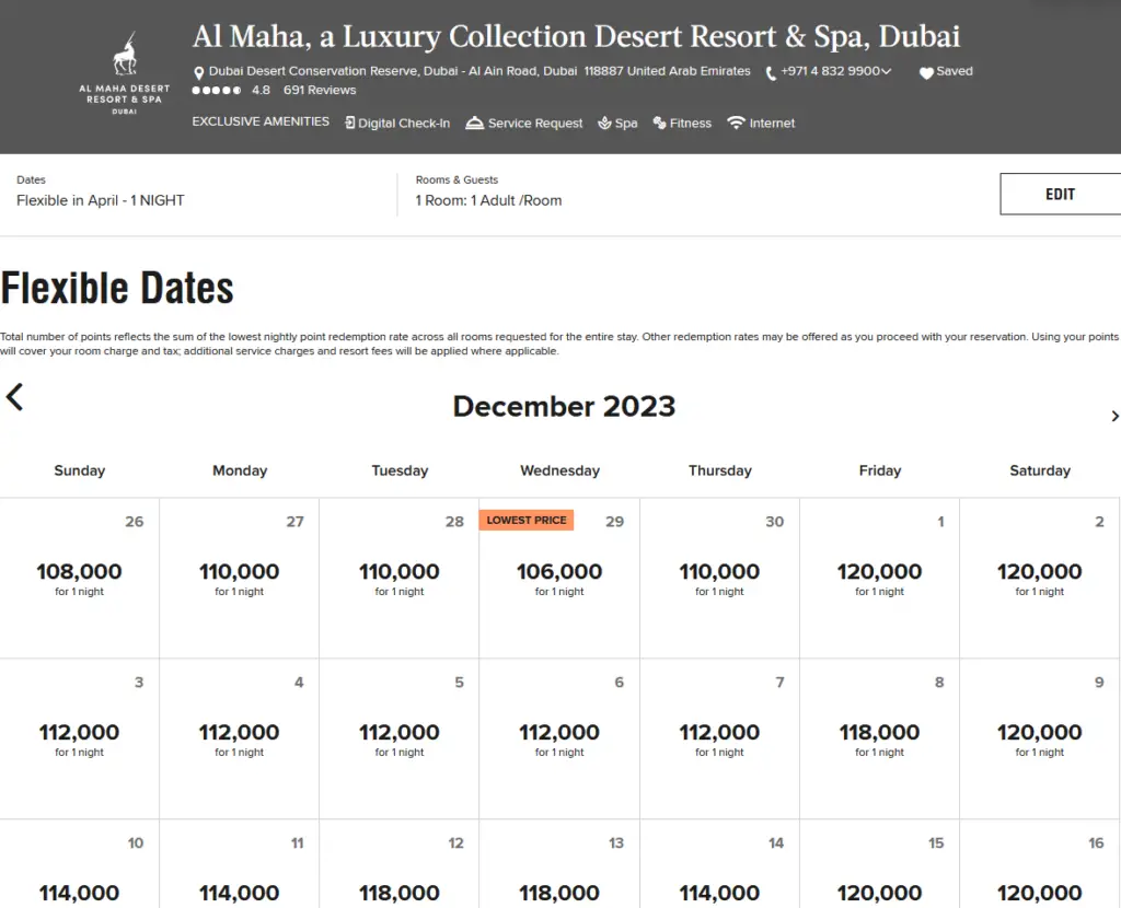 Al Maha December Pricing