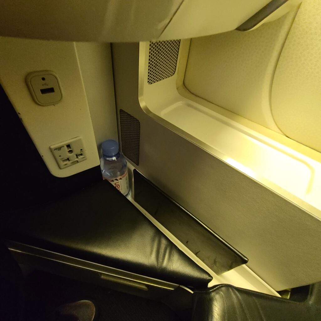 Air France Business Class Boeing 777-300ER Storage & Power Outlets