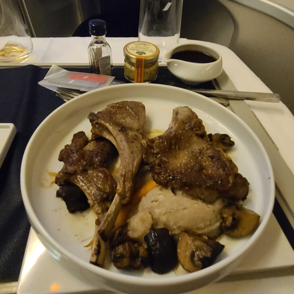 Air France Old Business Class Boeing 777-300ER Dinner Lamb