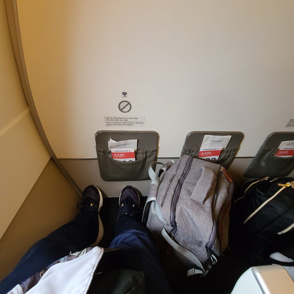 Air France Business Class Airbus A320 Seat Leg Space