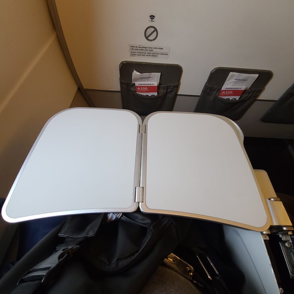 Air France Business Class Airbus A320 Tray Table Fully Folded