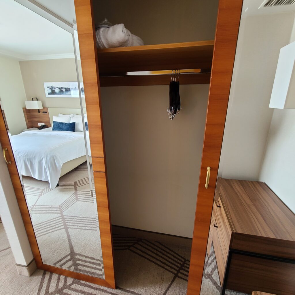 Prague Marriott Hotel Family Suite Master Bedroom Closet