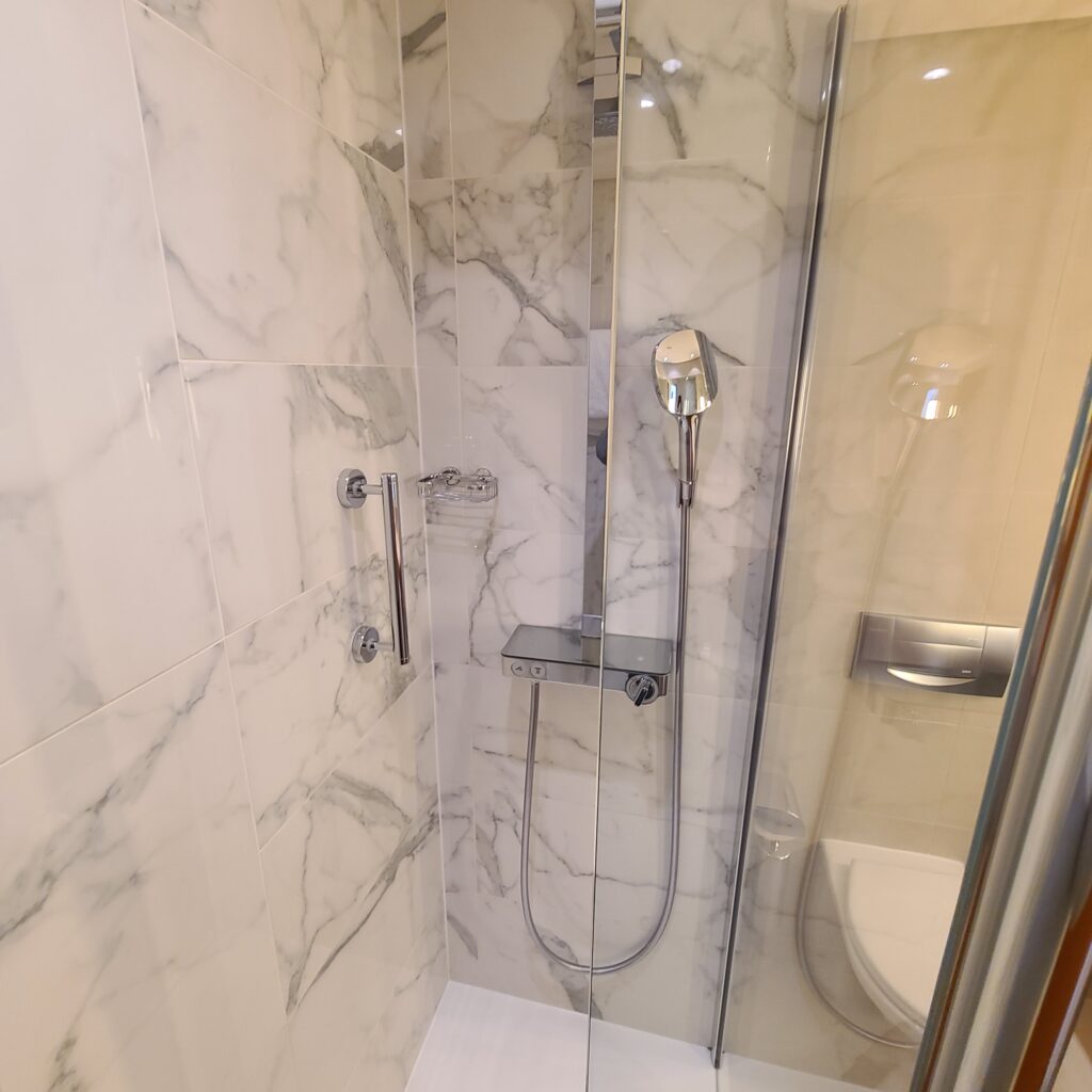 Prague Marriott Hotel Family Suite Bathroom Shower