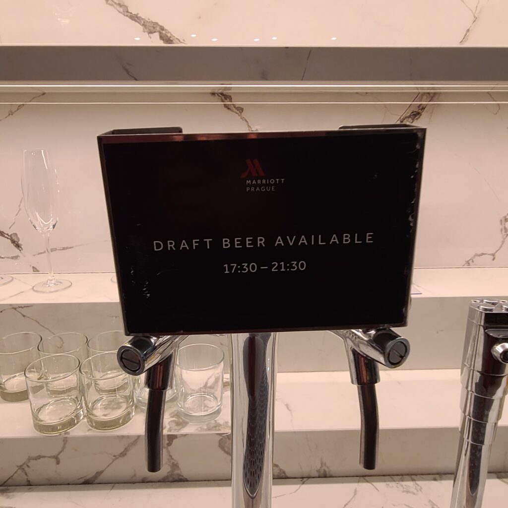 Prague Marriott Hotel Executive Lounge (M Club) Draft Beer