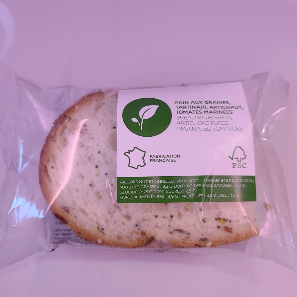 Air France Airbus A220-300 Vegan Sandwich