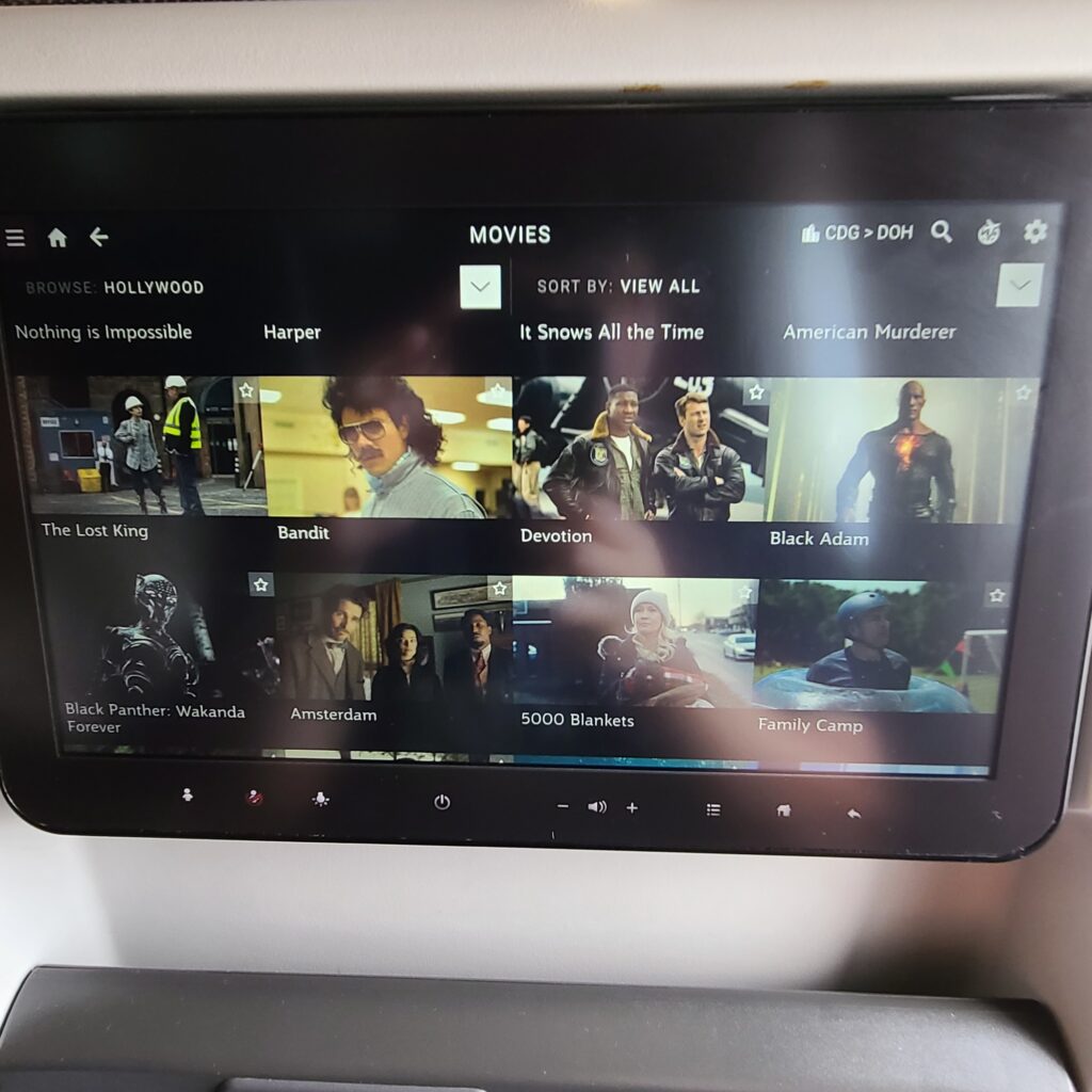 Qatar Airways Airbus A350-1000 Economy Entertainment Screen