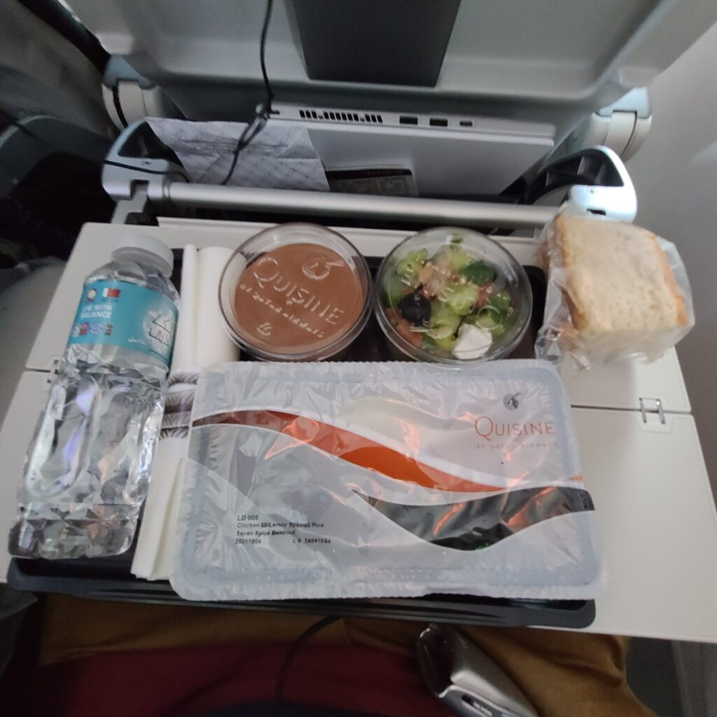 Qatar Airways Airbus A350-1000 Economy Class Meal Service Quisine