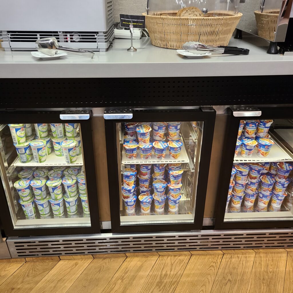 Krakow Airport Business Lounge Yogurts