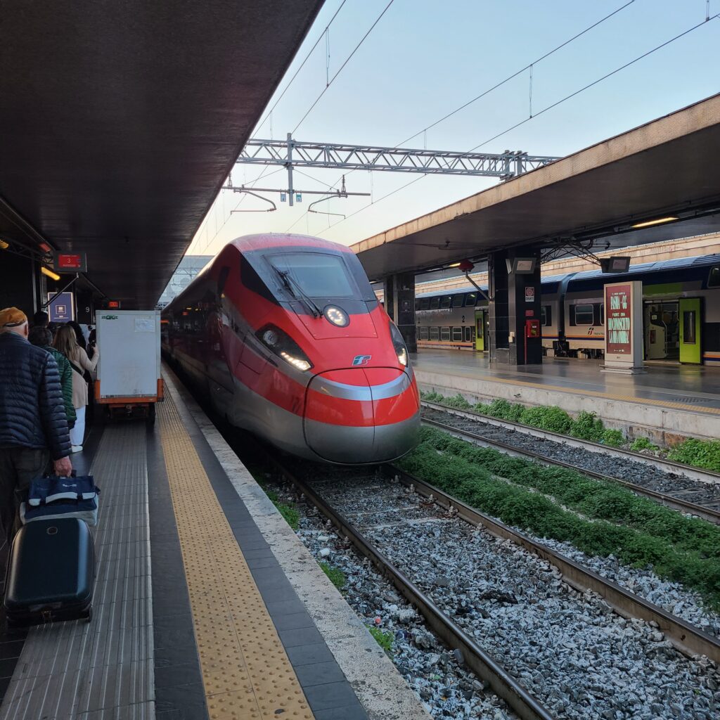 Rome Station Train Platform (Frecciarossa Approaching)