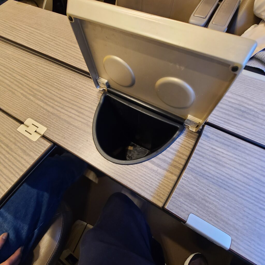 Frecciarossa Business Class Seats Trash Compartment