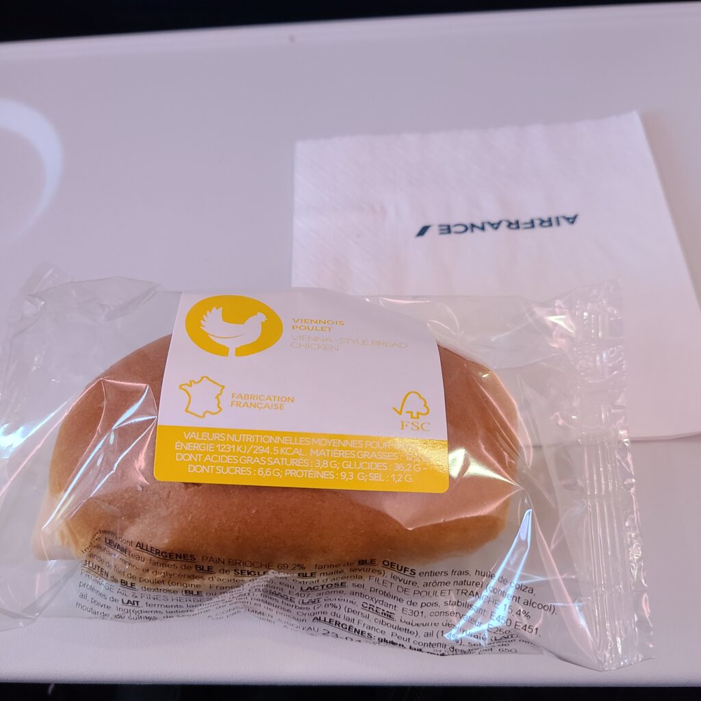 Air France Airbus A220-300 Chicken Sandwich