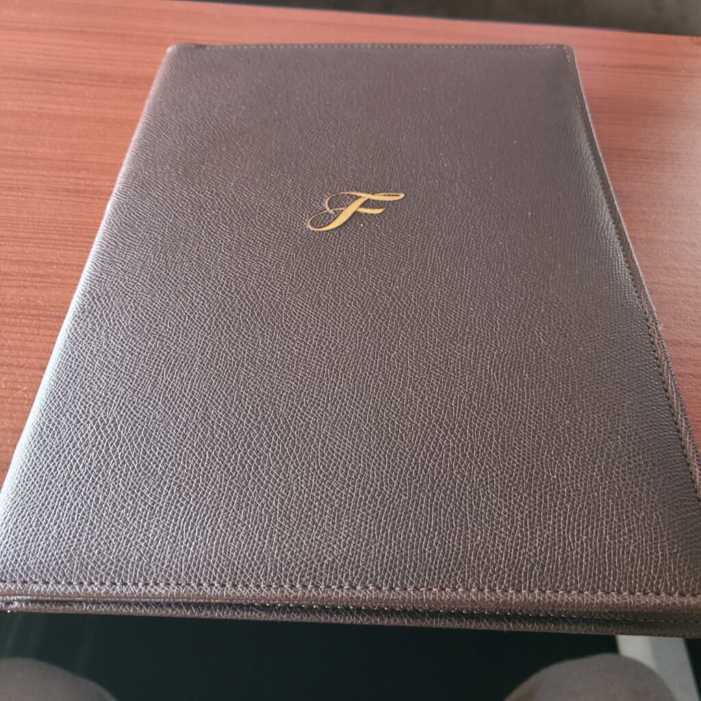 JAL Boeing 777-300ER First Class Menu Book