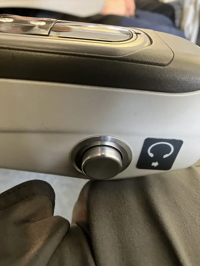 ANA Boeing 767-300 Economy Class Seat Recline Button