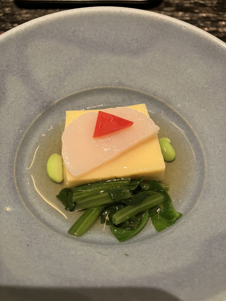 Mizuki at Ritz-Carlton, Kyoto Tempura Cold Corn Tofu Appetizer