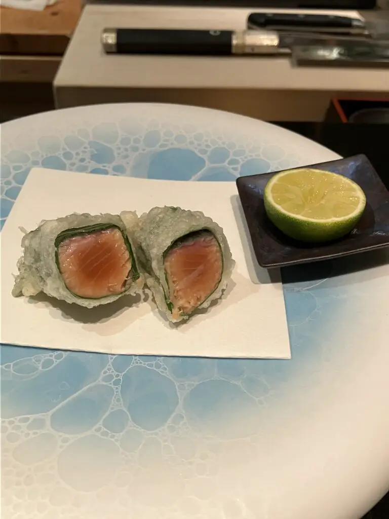 Mizuki at Ritz-Carlton, Kyoto Tempura Salmon