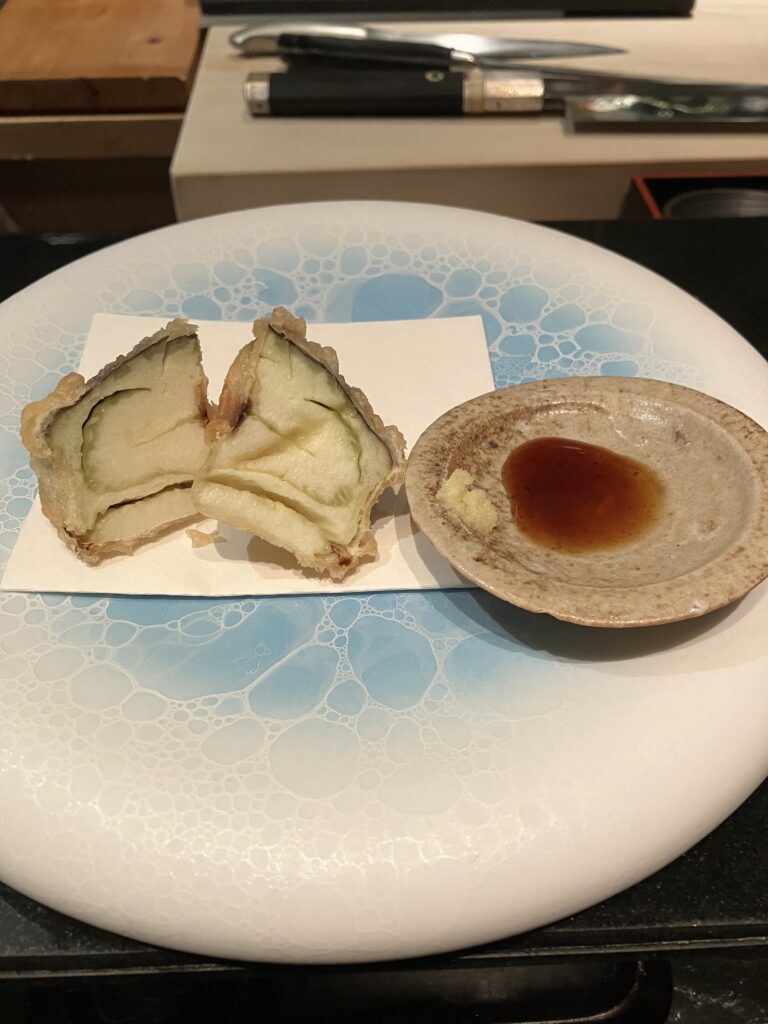 Mizuki at Ritz-Carlton, Kyoto Tempura Eggplant