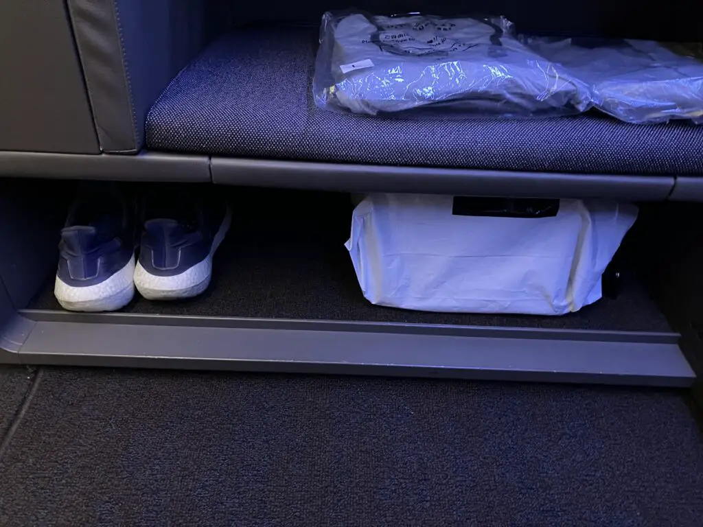 ANA First Class "The Suite" Seat Storage Spaces
