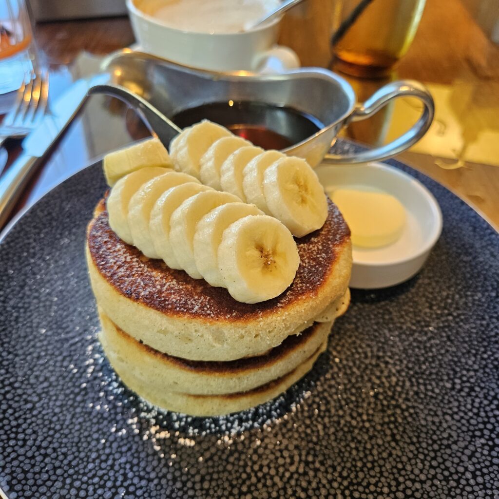 Waldorf Astoria Las Vegas Zen Kitchen Vanilla Pancakes with Bananas