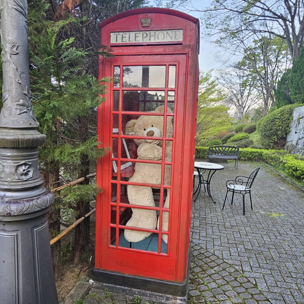 Roku Kyoto Teddy Bear in Red Telephone Box